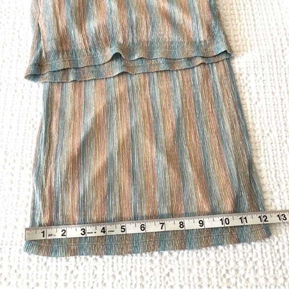 Mestiza New York Reina Trousers High Waist Wide Leg Metallic Pastel Silver M - Picture 10 of 16